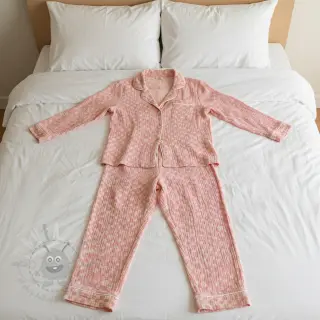 Dubbelgaas/mousseline JACQUARD Dots pink