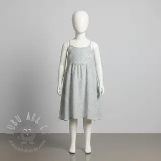 Dubbelgaas/mousseline JACQUARD Dots light blue