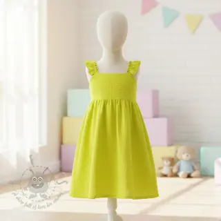 Dubbelgaas/mousseline NEON YELLOW ORGANIC