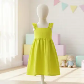 Dvojitá gázovina/mušelín NEON YELLOW ORGANIC