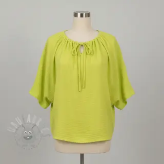 Dubbelgaas/mousseline NEON YELLOW ORGANIC