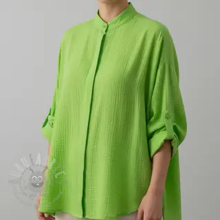 Dubbelgaas/mousseline NEON LIME ORGANIC