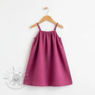 Dubbelgaas/mousseline cerise ORGANIC