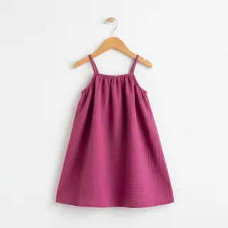 Dvojitá gázovina/mušelín cerise ORGANIC