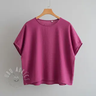 Dubbelgaas/mousseline cerise ORGANIC