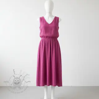 Dubbelgaas/mousseline cerise ORGANIC