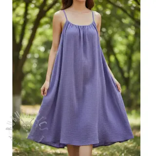Dubbelgaas/mousseline lavender ORGANIC