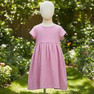 Dvojitá gázovina/mušelín light pink ORGANIC