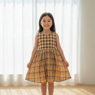 Dvojitá gázovina/mušelín Double sided CHECKS multicolour brown
