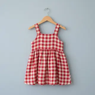 Dvojitá gázovina/mušelín Double sided CHECKS MINI red