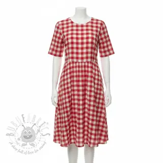 Dubbelgaas/mousseline Double sided CHECKS MINI red