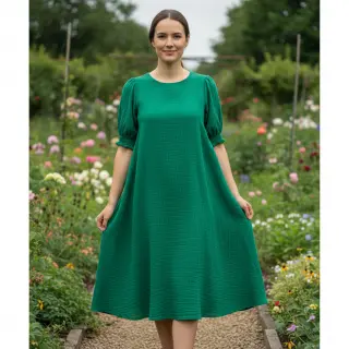 Dvojitá gázovina/mušelín hunter green