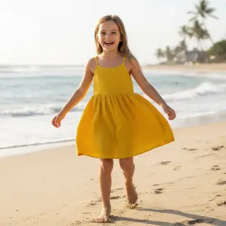 Dvojitá gázovina/mušelín lemon ORGANIC