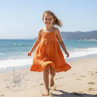 Dubbelgaas/mousseline orange