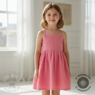 Dubbelgaas/mousseline pink