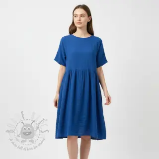 Dubbelgaas/mousseline cobalt ORGANIC
