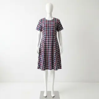 Dvojitá gázovina/mušelín Double sided Checks navy