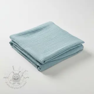 Dubbelgaas/mousseline teal