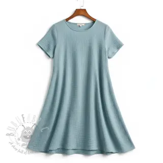 Dubbelgaas/mousseline teal