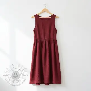 Dubbelgaas/mousseline bordeaux