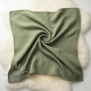 Dubbelgaas/mousseline moss green