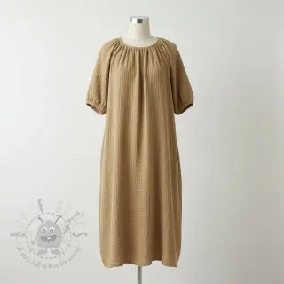 Dubbelgaas/mousseline beige
