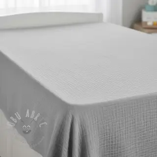 Dubbelgaas/mousseline light grey
