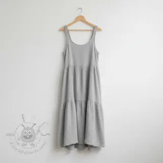 Dubbelgaas/mousseline light grey