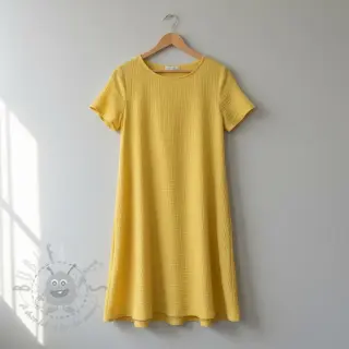 Dubbelgaas/mousseline soft yellow
