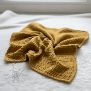 Dubbelgaas/mousseline ochre