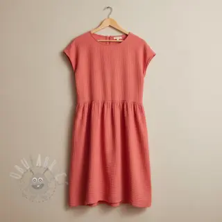 Dubbelgaas/mousseline coral