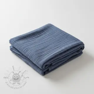 Dubbelgaas/mousseline jeans blue ORGANIC