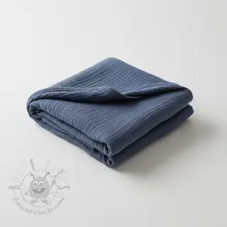 Dubbelgaas/mousseline jeans blue ORGANIC