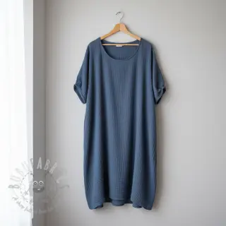 Dubbelgaas/mousseline jeans blue ORGANIC