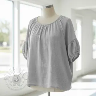 Dubbelgaas/mousseline light grey ORGANIC