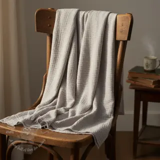 Dubbelgaas/mousseline light grey ORGANIC