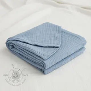 Dubbelgaas/mousseline blue ORGANIC