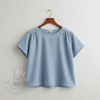 Dubbelgaas/mousseline blue ORGANIC