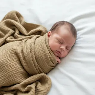 Dvojitá gázovina/mušelín beige ORGANIC
