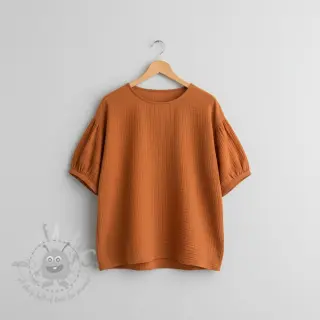 Dubbelgaas/mousseline brique ORGANIC