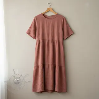Dubbelgaas/mousseline mauve ORGANIC