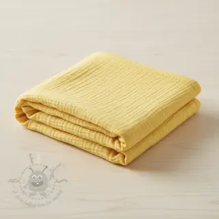 Dubbelgaas/mousseline soft yellow ORGANIC