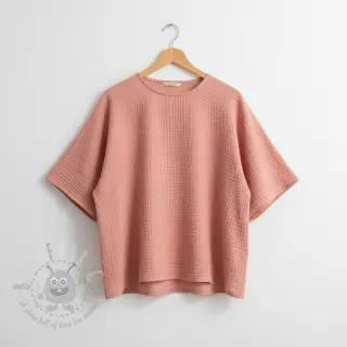 Dubbelgaas/mousseline soft rose ORGANIC