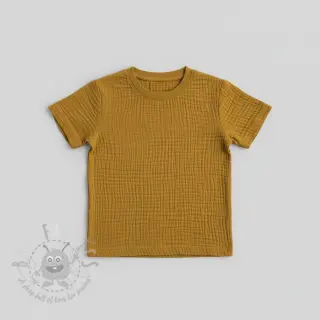 Dubbelgaas/mousseline ochre ORGANIC