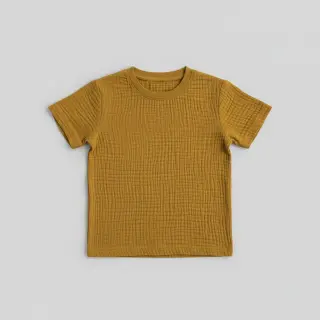 Dvojitá gázovina/mušelín ochre ORGANIC