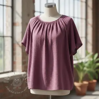 Dubbelgaas/mousseline purple ORGANIC