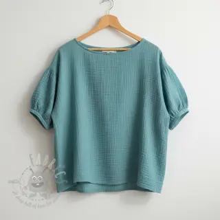 Dubbelgaas/mousseline blue shadow ORGANIC