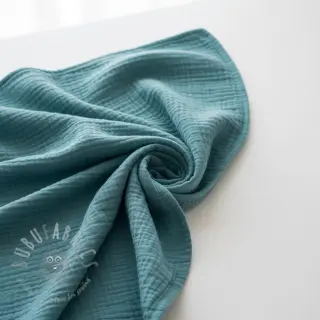 Dubbelgaas/mousseline blue shadow ORGANIC
