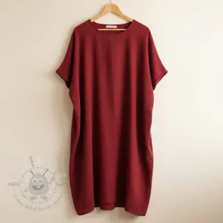Dubbelgaas/mousseline bordeaux ORGANIC