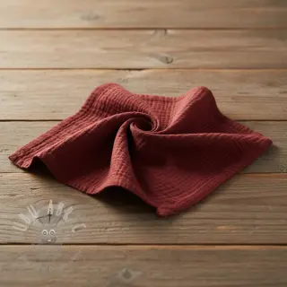 Dubbelgaas/mousseline bordeaux ORGANIC